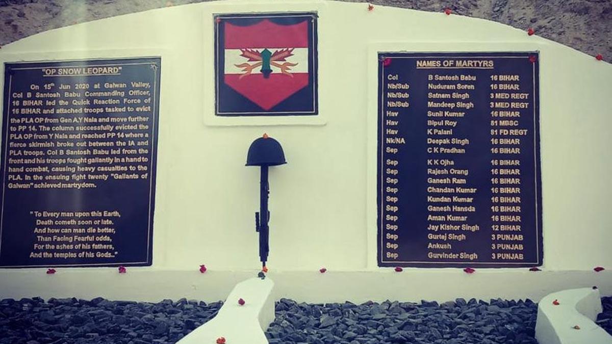 Indian Army erects memorial in Ladakh for 'Gallants of Galwan' - The Hindu