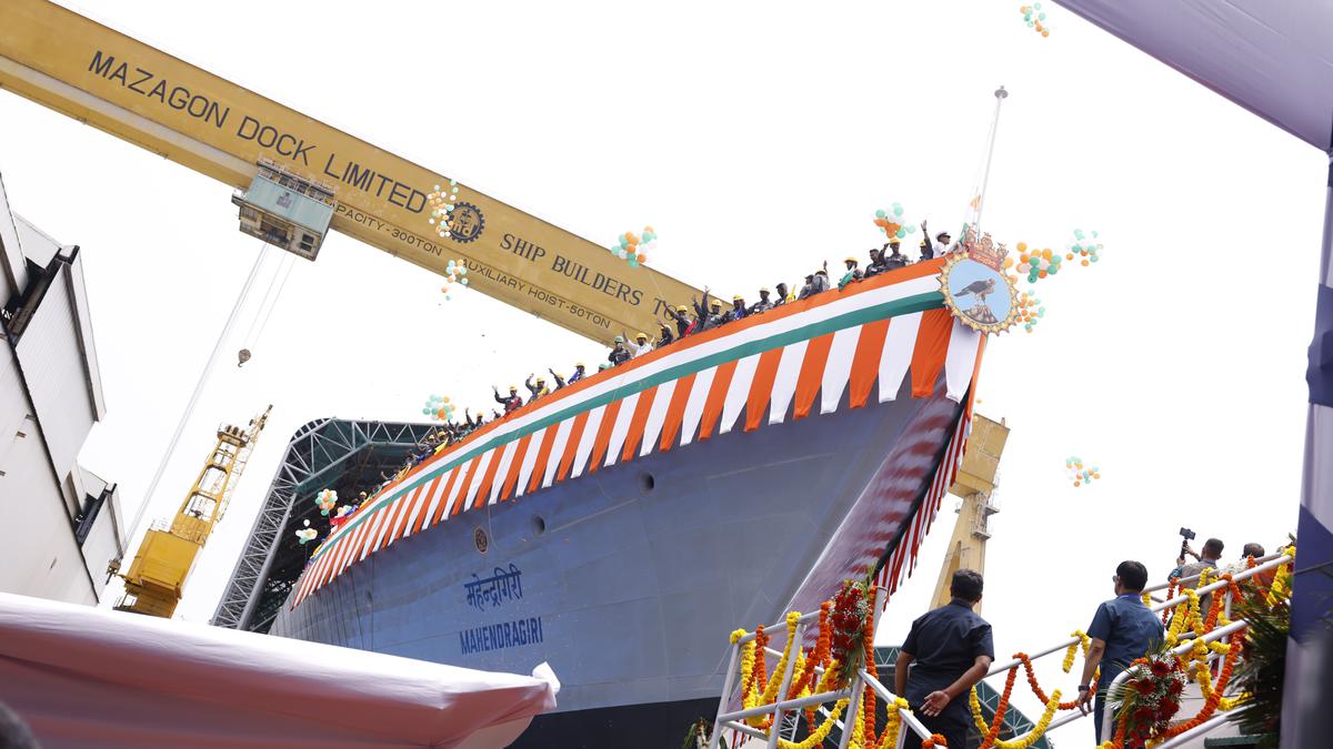 Mahendragiri, seventh stealth frigate of Project 17A, launched into ...