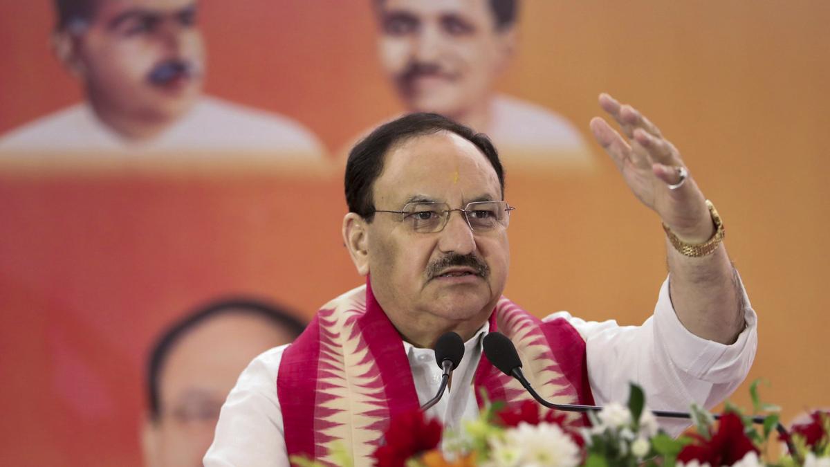 BJP president J.P. Nadda takes dig at Congress over party’s democratic setup