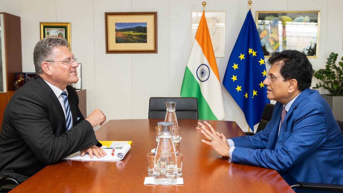 Piyush Goyal meets EU counterpart for second time in a month on FTA talks