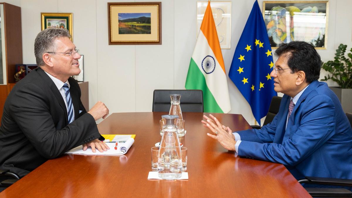 Piyush Goyal meets EU counterpart for second time in a month on FTA talks