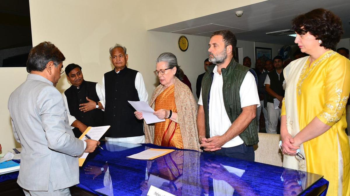 Sonia Gandhi files nomination as Congress Rajya Sabha candidate from Rajasthan