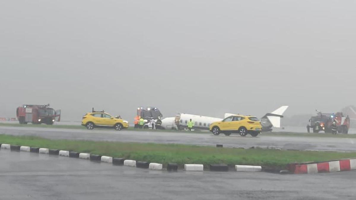 Aircraft skids off runway at Mumbai airport; pilots injured