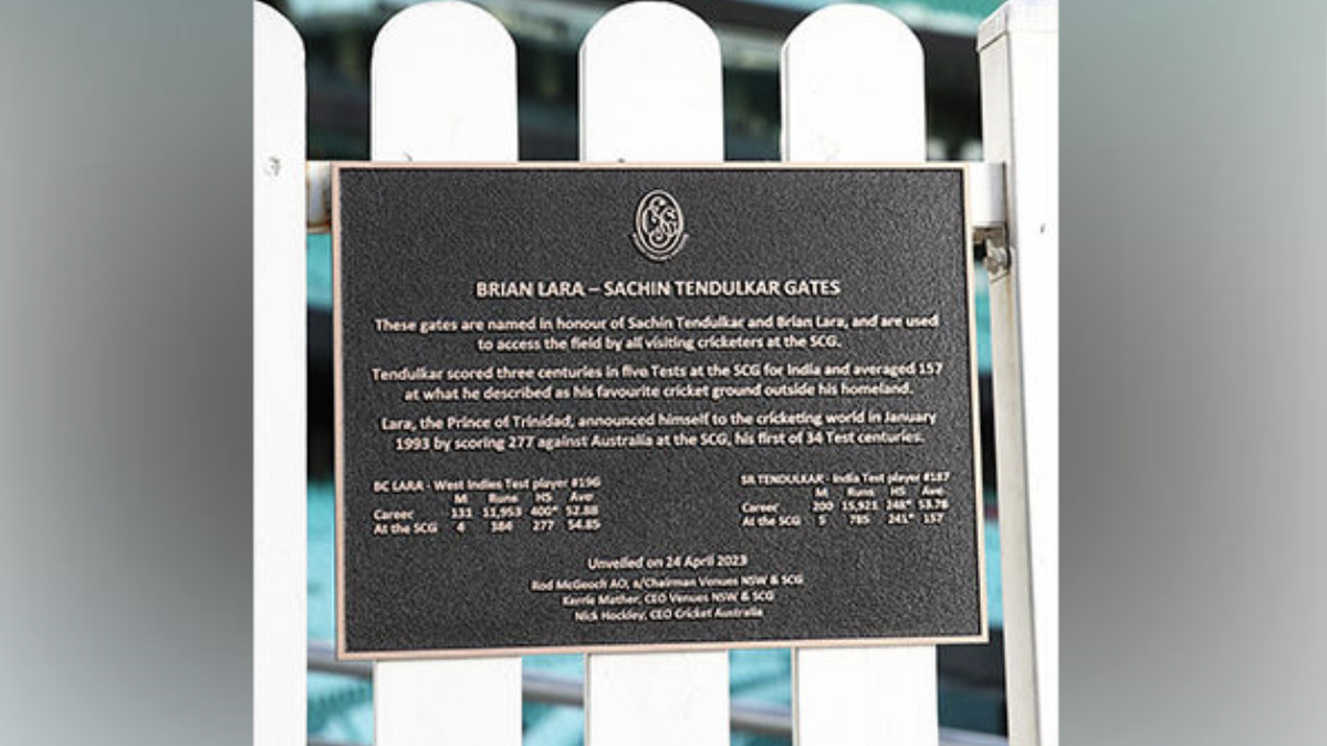 Gates named after Sachin Tendulkar, Brian Lara unveiled at Sydney Cricket Ground