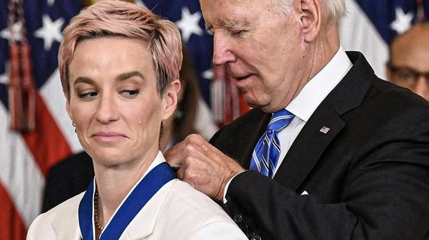 Megan Rapinoe receives Presidential Medal of Freedom, nods to detained Brittney Griner at White House