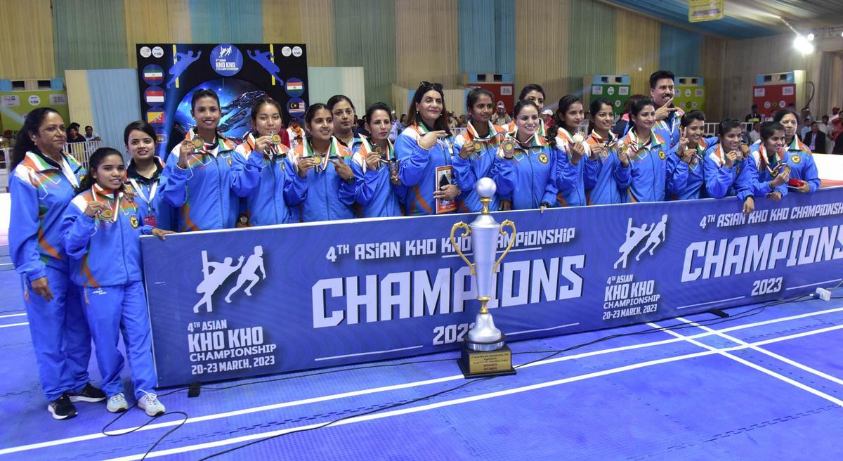 L'équipe féminine indienne victorieuse.