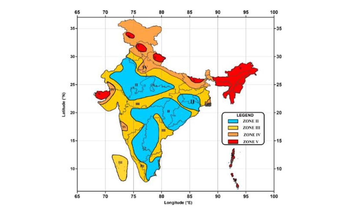 Seismic zone map of India (2002)