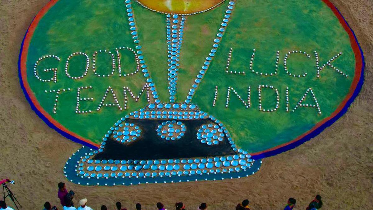 Sudarsan Pattnaik’s 56-foot-long sand art to wish Team India for World Cup final