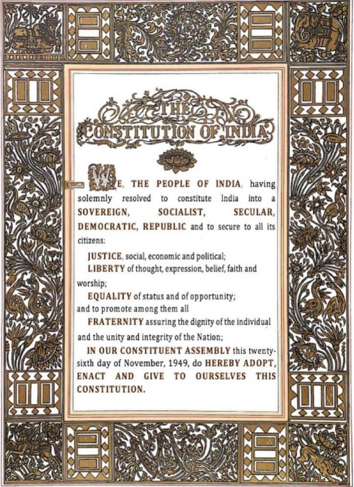 preamble of indian constitution