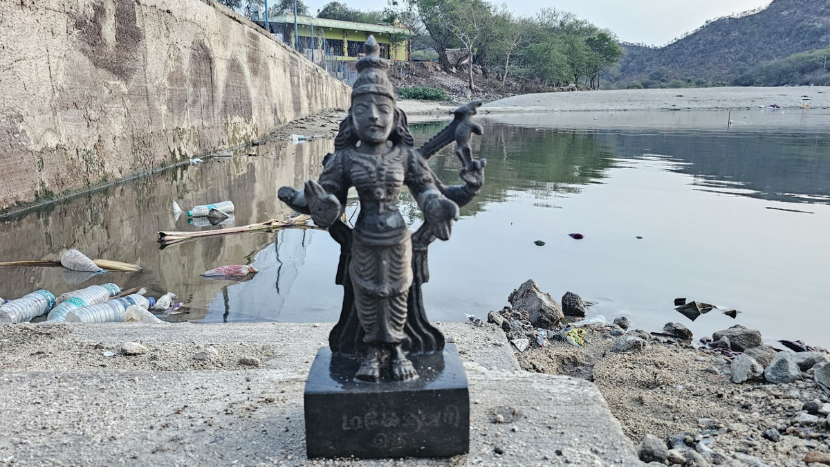 Century-old granite idol found near check dam in Tirupattur