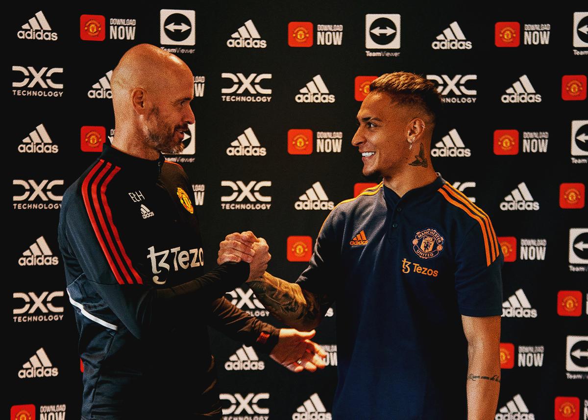 Antony pictured here with Manchester United manager Erik ten Hag. The duo was previously together at Ajax. 