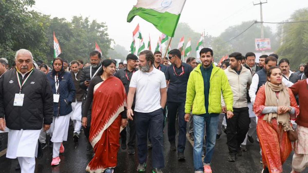 DMK leader Kanimozhi joins 'Bharat Jodo Yatra' in Haryana