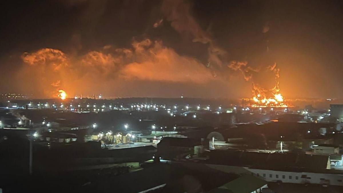 Large fire at oil depot in Russia’s Bryansk, near Ukraine