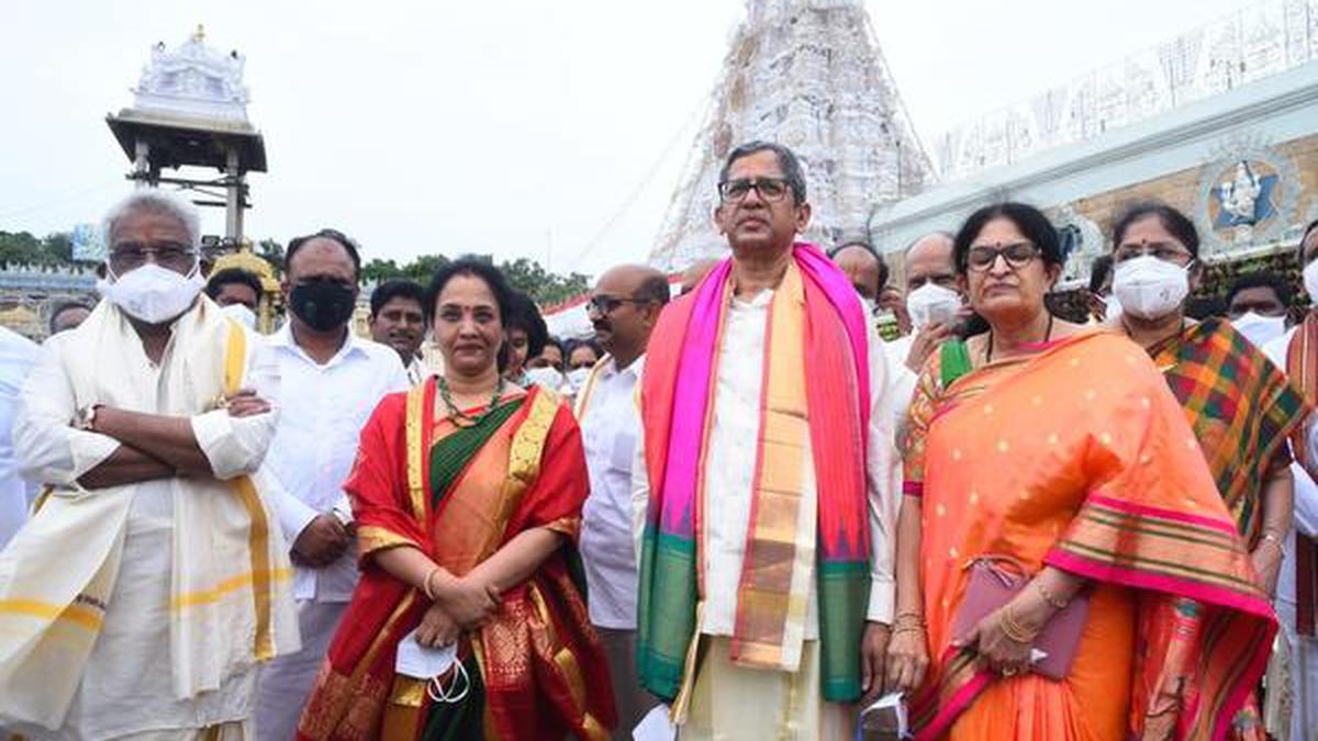Chief Justice of India U U Lalit offers prayers at Tirupati Balaji shrine
