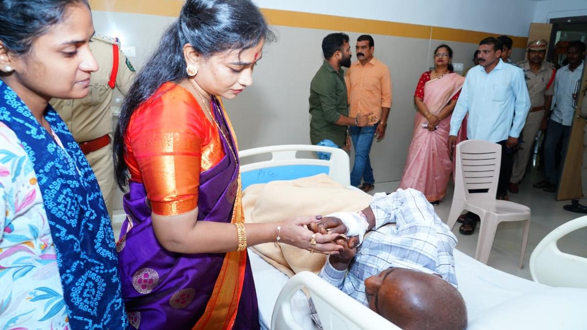Home Minister V. Anitha visits home guard injured in knife attack near Lankelapalem