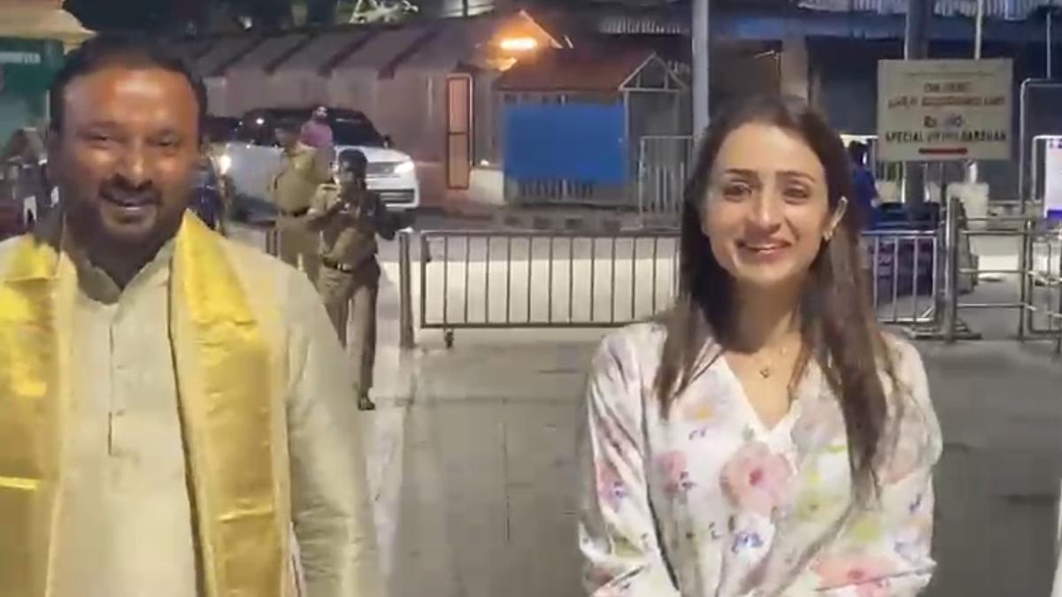 Actor Trisha visits Tirumala temple on eve of 43rd birthday
