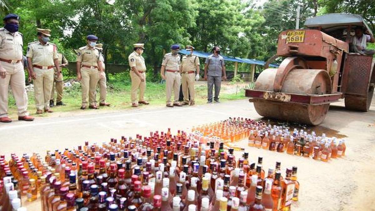 14,238 seized liquor bottles destroyed The Hindu