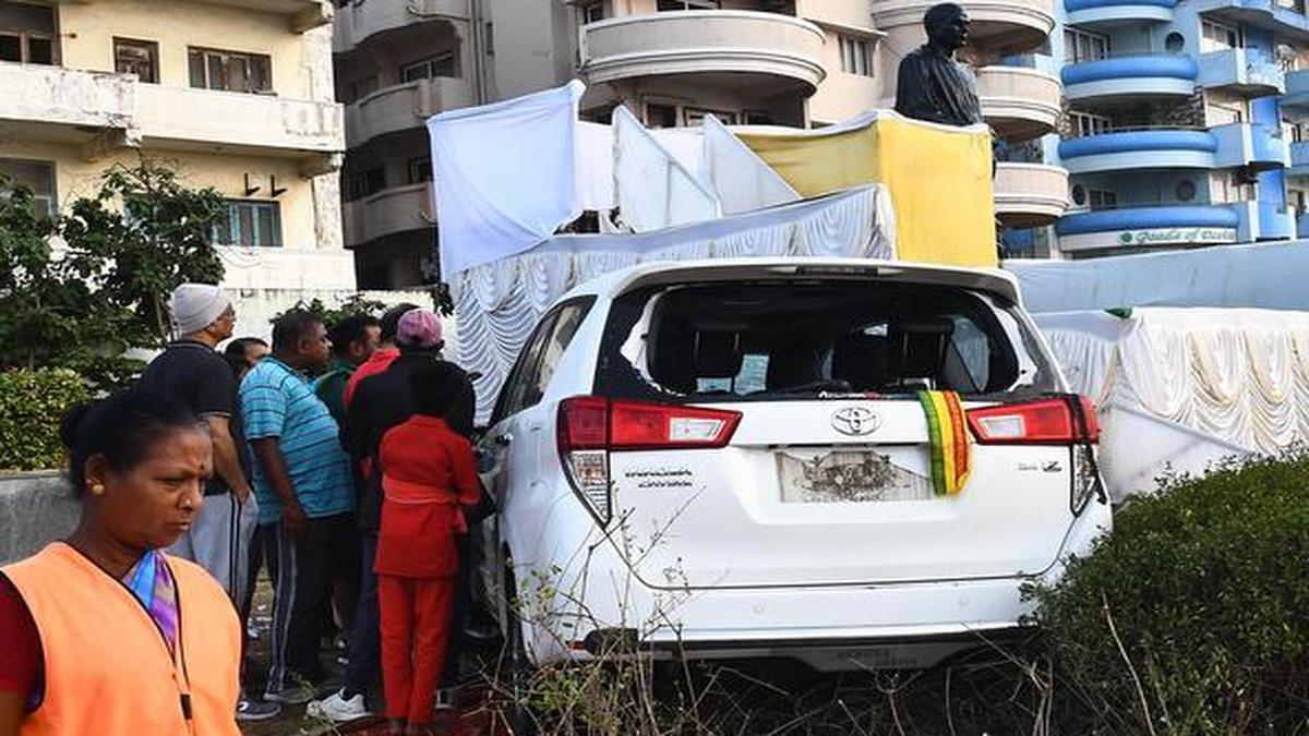 Car of TDP leader’s son hits motorist - The Hindu