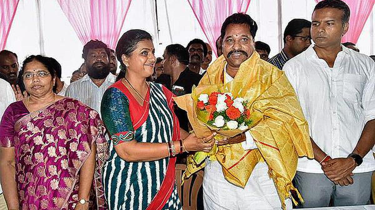 Roja springs a surprise, shares dais with Minister and Gali family ...