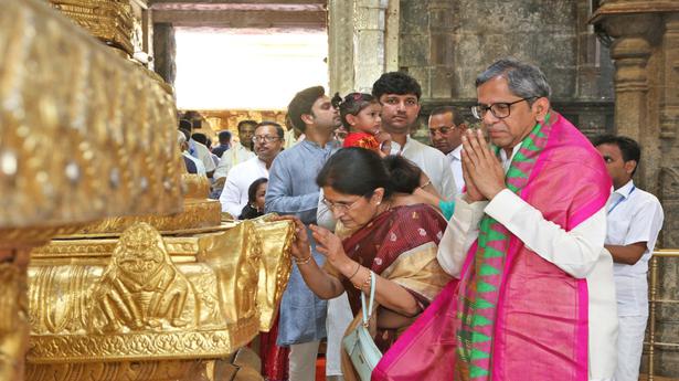 Chief Justice of India N.V. Ramana prays at Tirumala temple