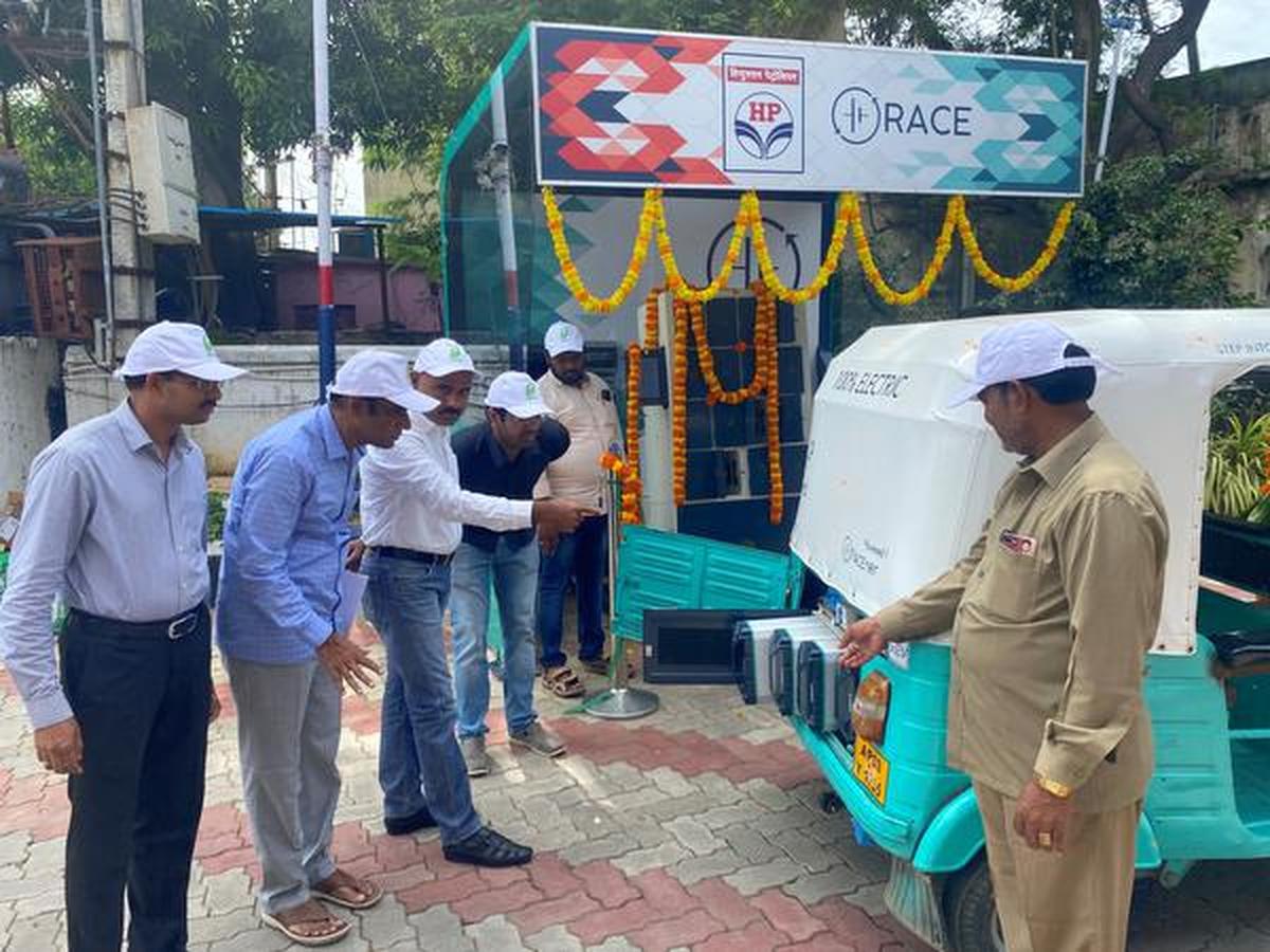 States first EV battery swapping unit photo