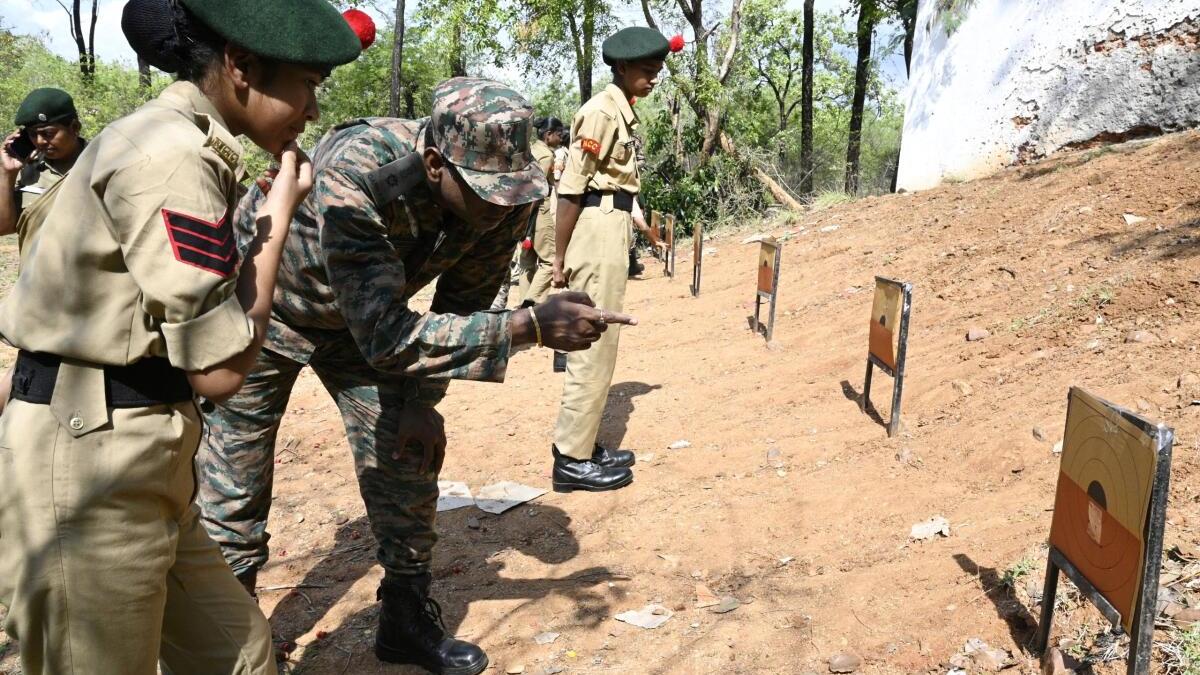 NCC cadets test shooting skills at Combined Annual Training Camp in Tirupati