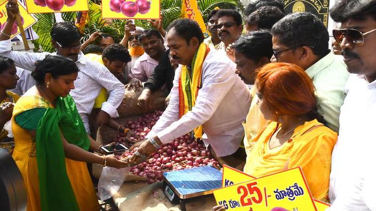 Telugu Desam MLA sells onions at ₹25 a kg in Visakhapatnam The Hindu