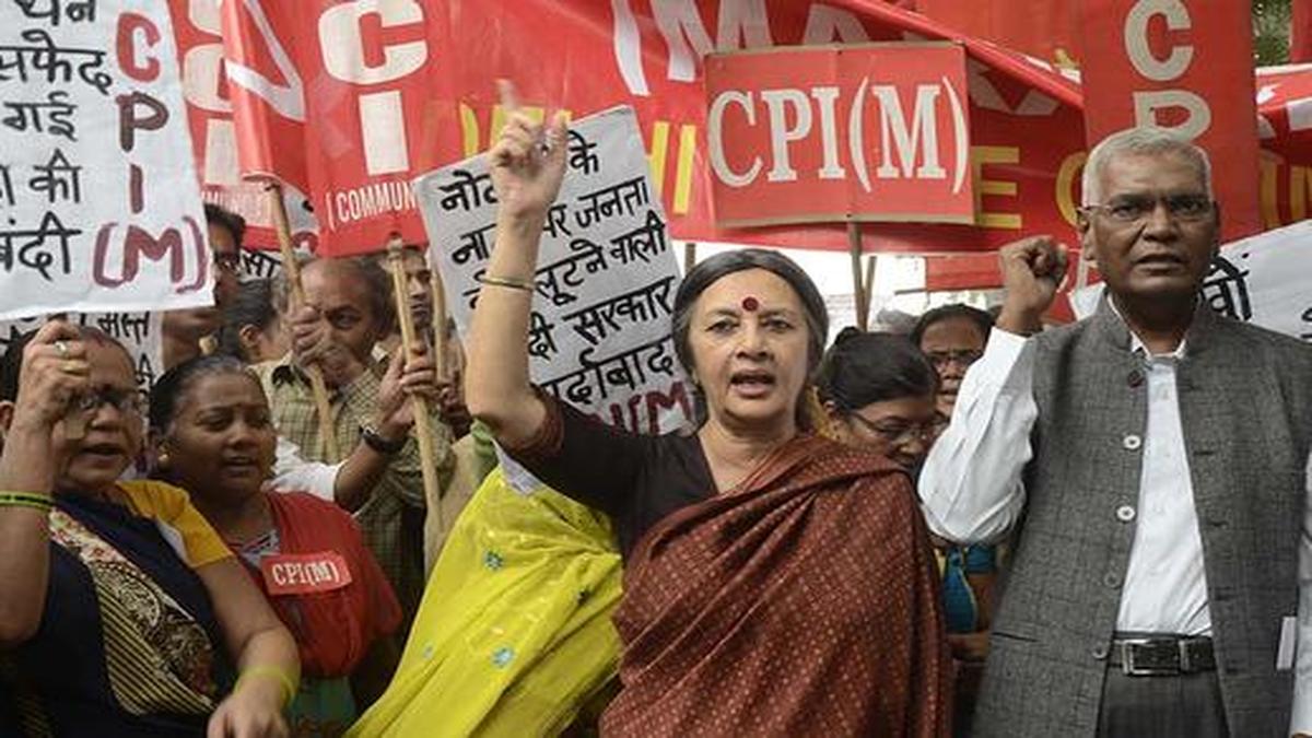 One year of demonetisation: Left parties stage protest in Delhi - The Hindu