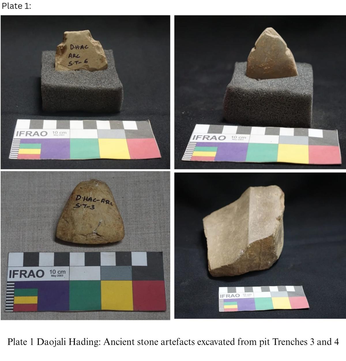 Some of the artefacts found include Furnace and iron slag found at Daojali Hading point to early metallurgical practices Some of the artefacts found include Furnace and iron slag found at Daojali Hading point to early metallurgical practices