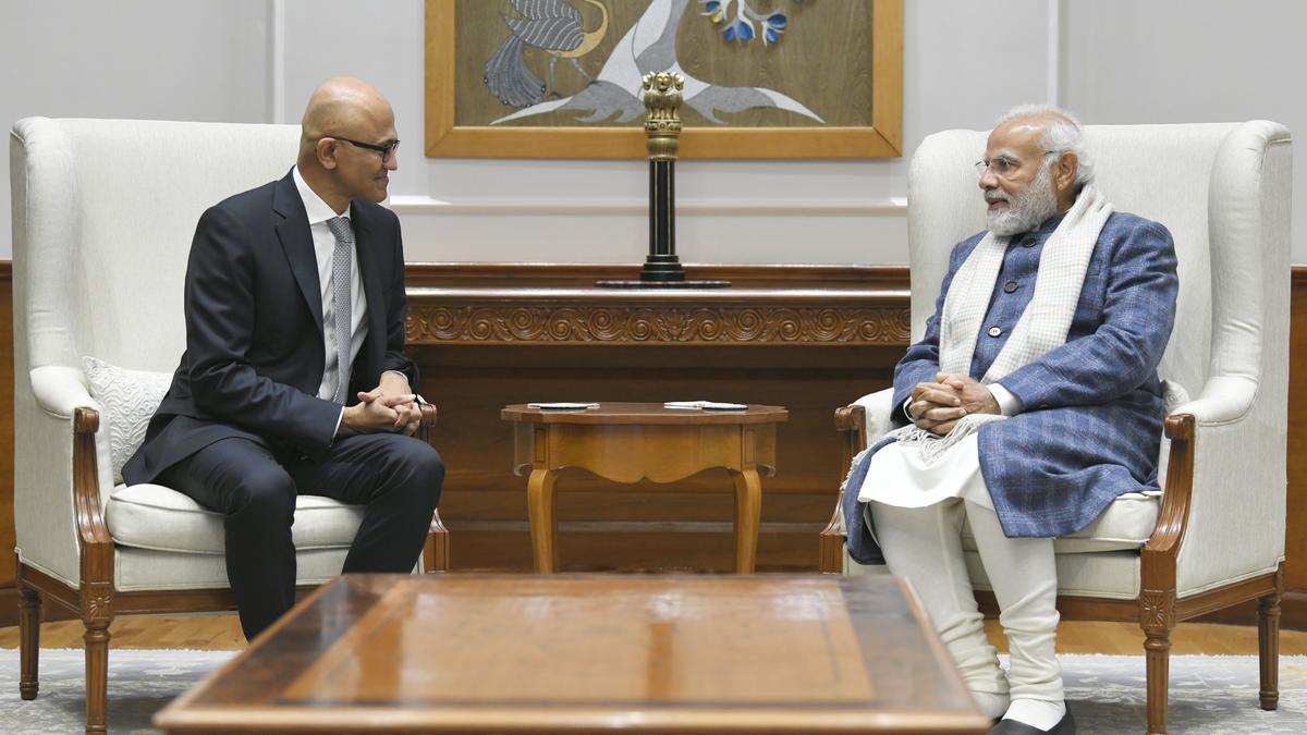 Microsoft chief Satya Nadella meets PM Modi, says India’s digital transformation inspiring