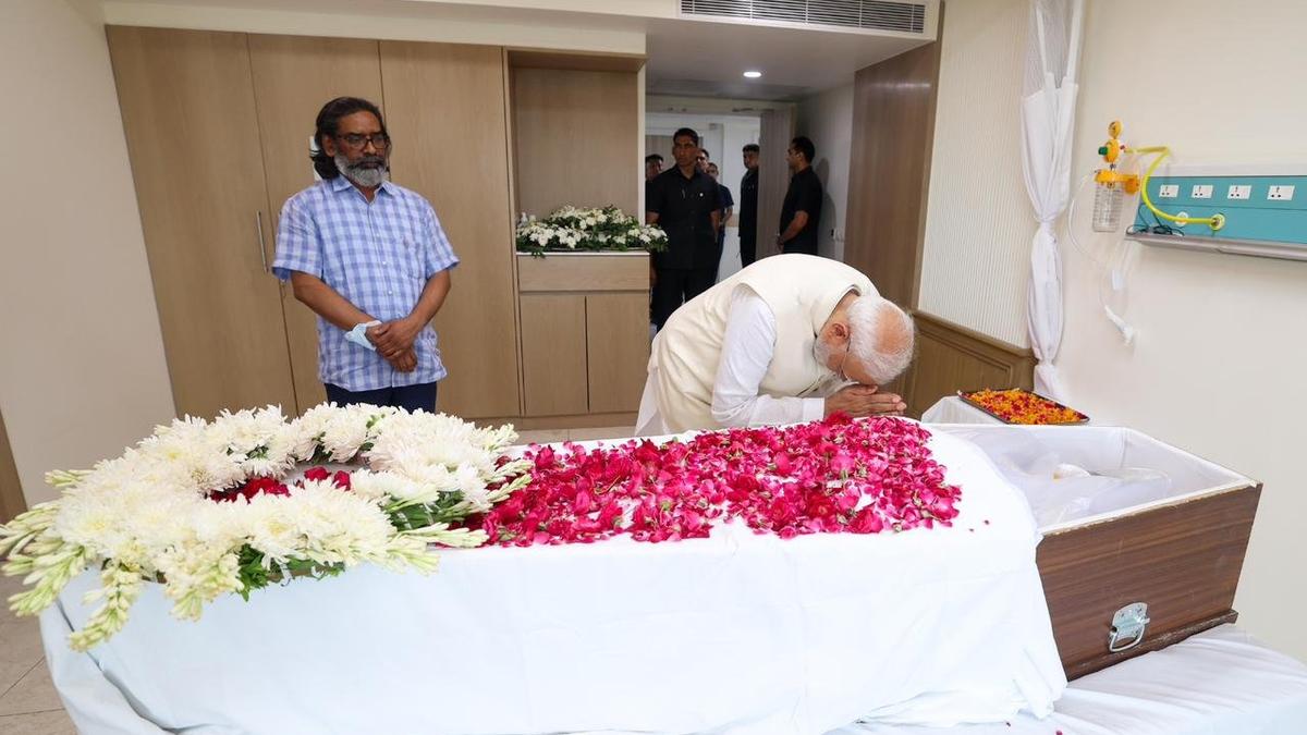 Shibu Soren death: PM Modi visits Sir Ganga Ram Hospital to pay homage
