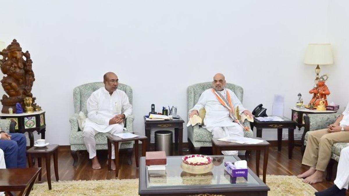 Manipur CM Biren Singh meets Union Home Minister Amit Shah