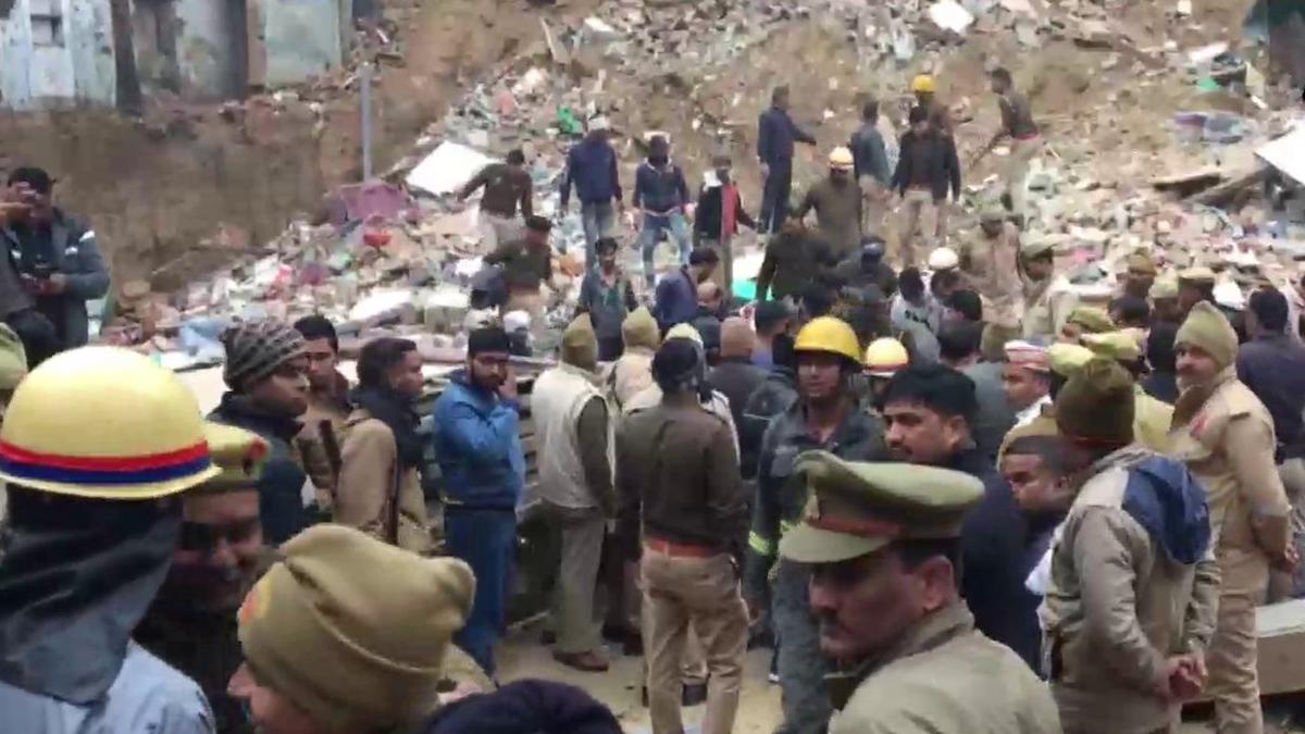 Three people rescued after portion of several houses collapsed in Agra's Dhuliya Ganj area