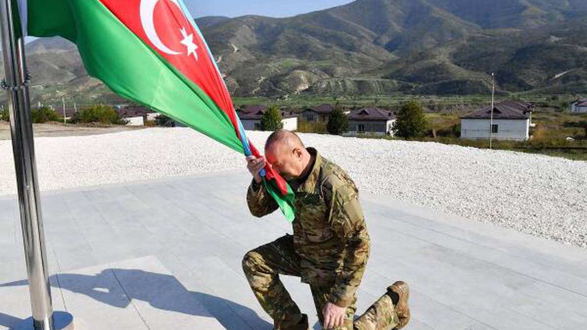 Azerbaijan President raises national flag in capital of Nagorno-Karabakh