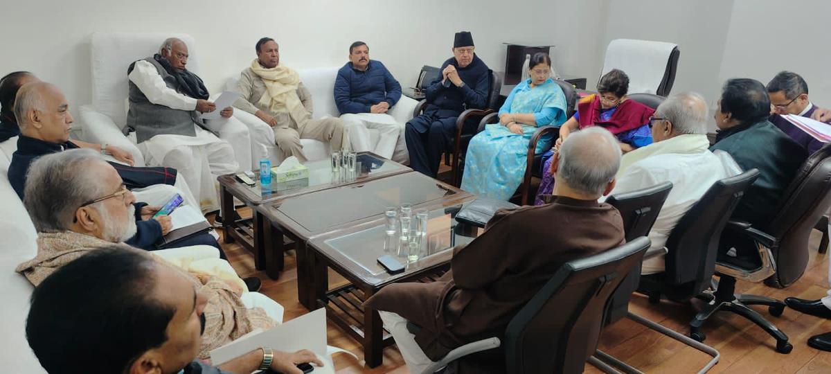 A meeting of the Opposition ahead of the first day of the Winter Session.  