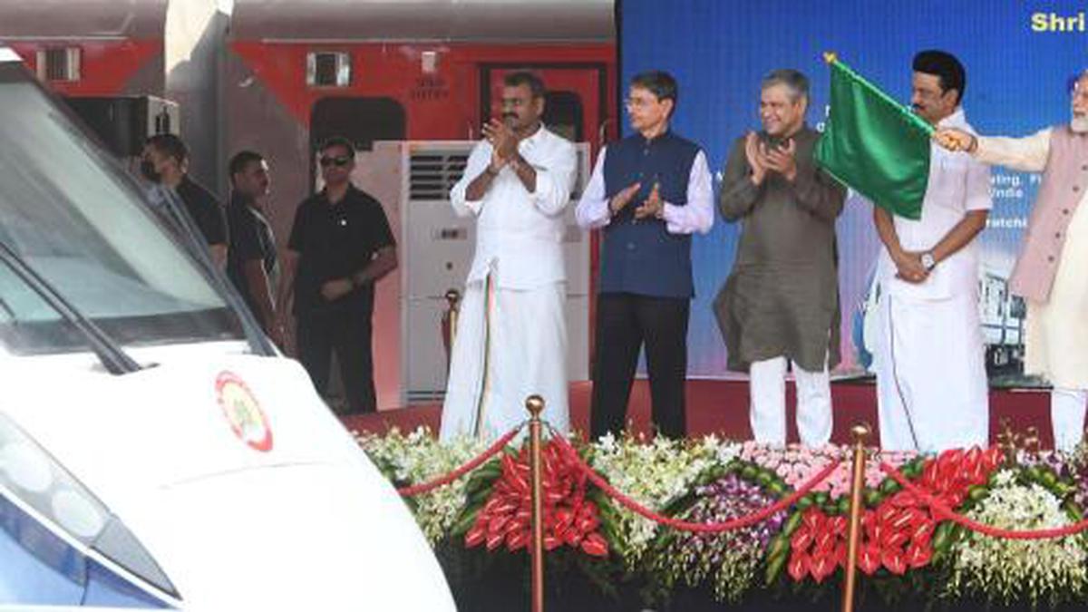 PM Modi flags off Chennai-Coimbatore Vande Bharat Express in Tamil Nadu