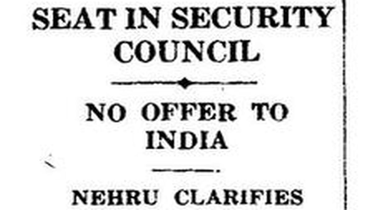 Jawaharlal Nehru on permanent UNSC membership: No question of a seat
