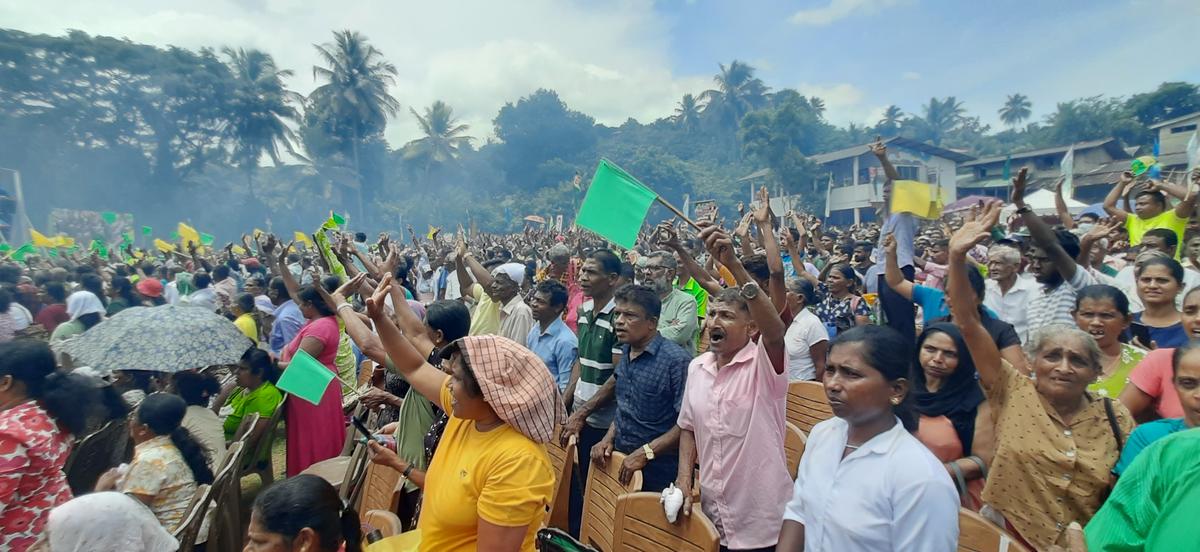 A recent election rally of the opposition party Samagi Jana Balawegaya (SJB or United People's Force) held in Digana, near Kandy.