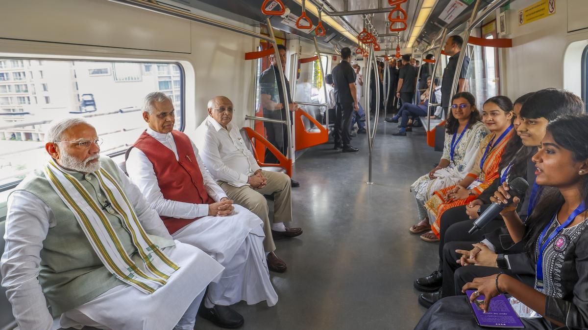 PM Modi travels on Ahmedabad-Gandhinagar metro rail