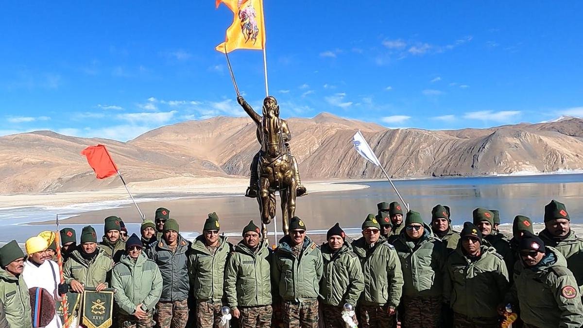 Army installs Shivaji statue on Pangong Lake, Ladakh councillor questions relevance