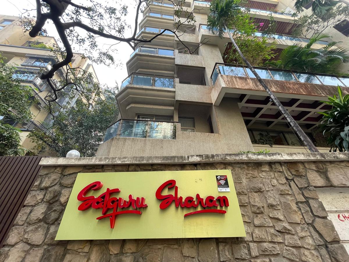 The exterior of Satguru Sharan Apartments in Bandra, Mumbai, where actor Saif Ali Khan was attacked by an intruder at his home on January 16, 2025