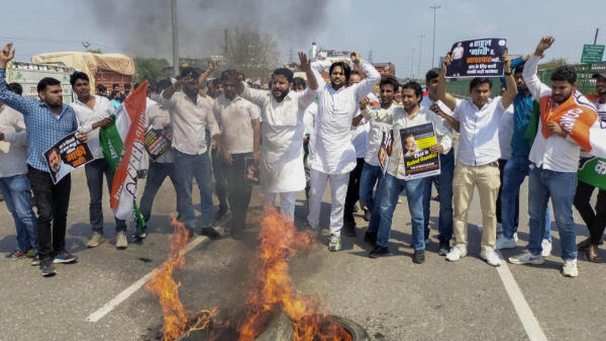 Congress leaders in Haryana, Punjab protest disqualification of Rahul Gandhi from Lok Sabha