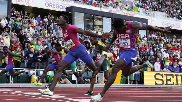 Kerley wins world 100m gold in US cleansweep