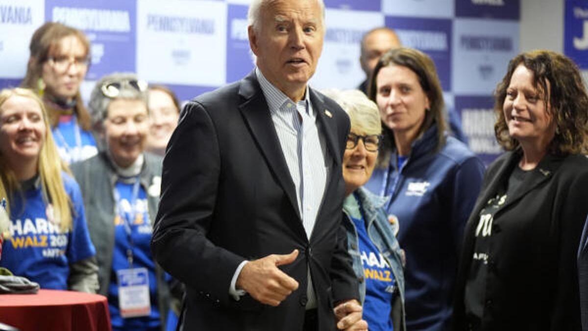 Joe Biden makes final campaign stop for Kamala Harris in Scranton, his childhood hometown