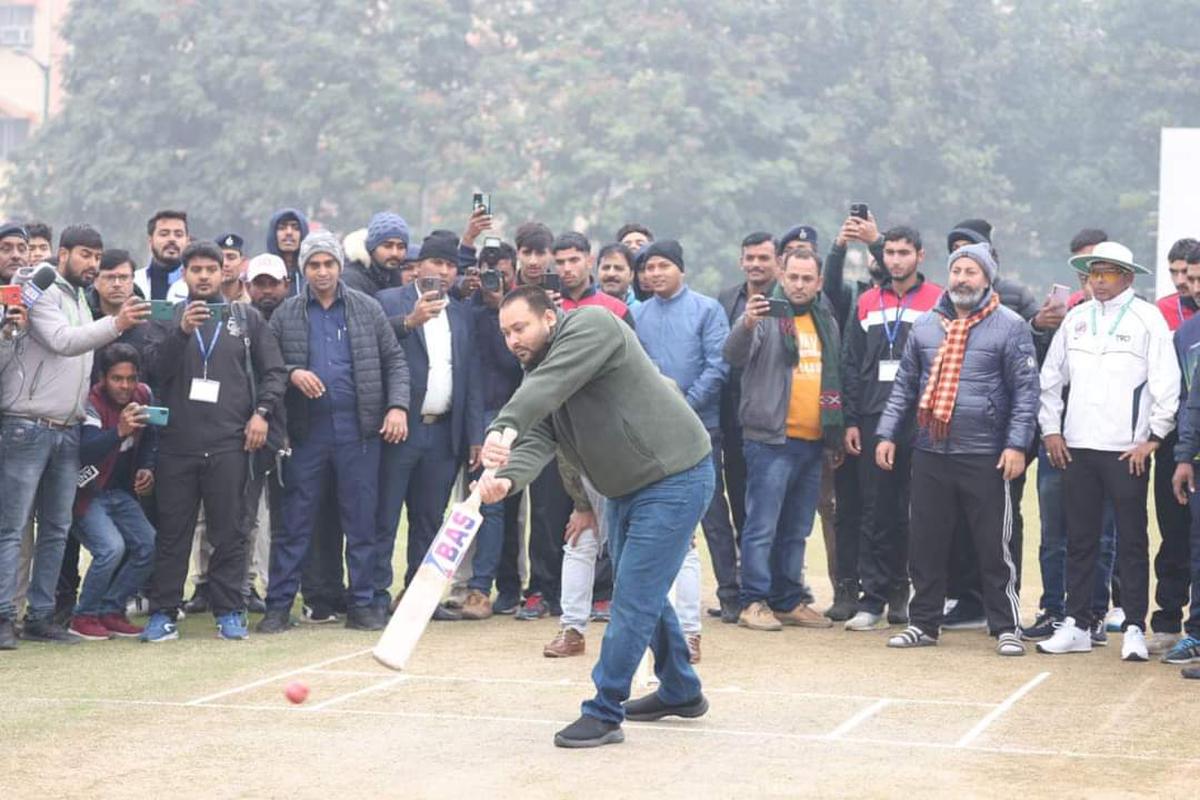 Bihar Deputy Chief Minister Tejashwi Yadav inaugurating the 67th National School Games Cricket Championship (2023-2024) Under-17 (Boys) at Urja Stadium in Patna on Tuesday. Bihar Deputy Chief Minister Tejashwi Yadav inaugurating the 67th National School Games Cricket Championship (2023-2024) Under-17 (Boys) at Urja Stadium in Patna on Tuesday.
