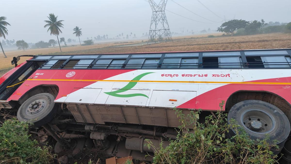 Karnataka: Five students injured after their bus topples near Gangavathi in Koppal