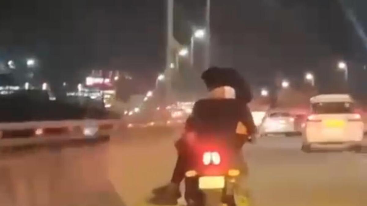 Man arrested for performing stunts on airport road on bike with fiance perched on fuel tank in Bengaluru