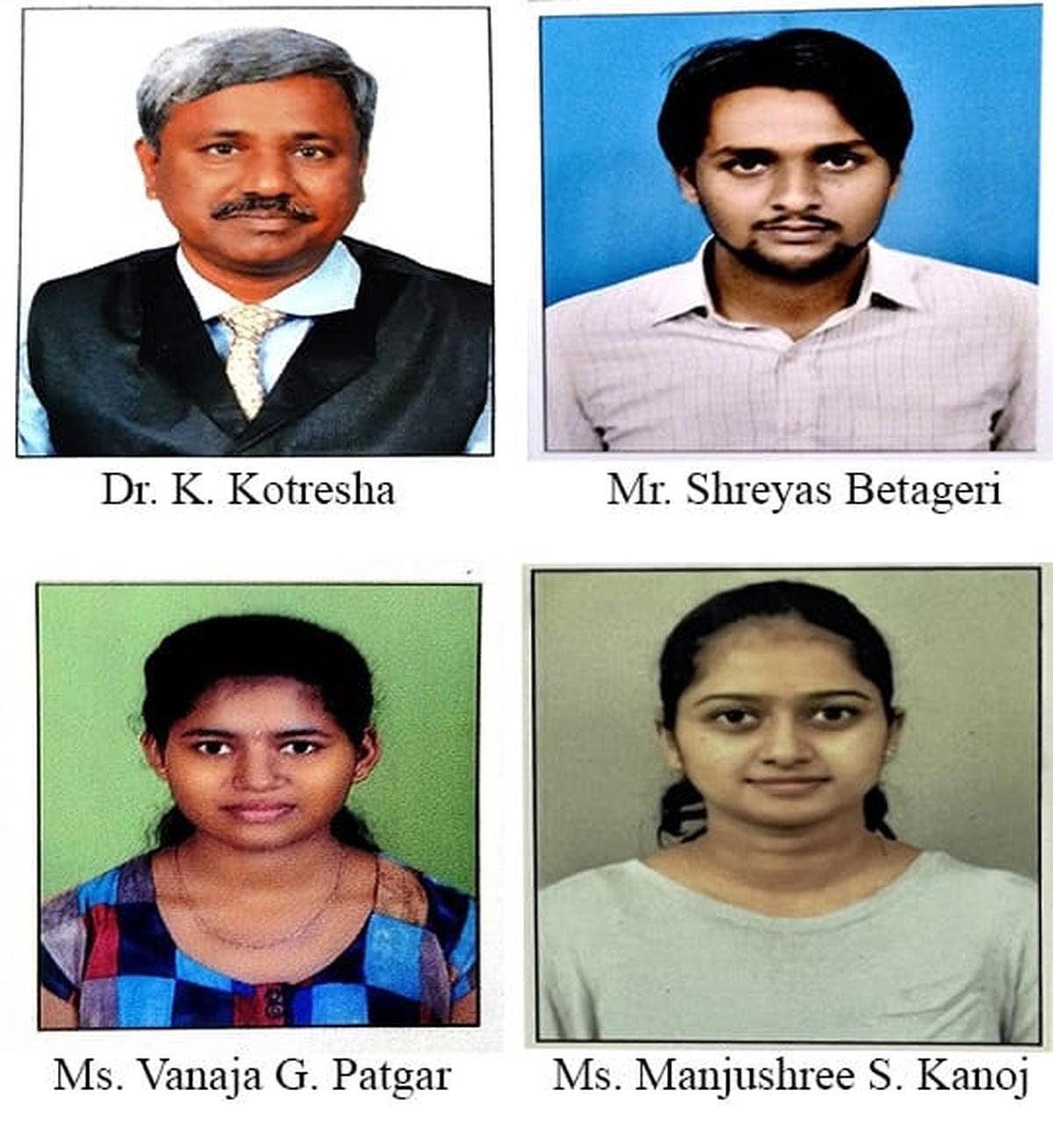 Čtyři botanisté, kteří objevili rostlinné sepcie: (zleva) Prof. K. Kotresha, Shreyas Betageri, Vanaja Patagar a Manjushree Kanoj. Čtyři botanisté, kteří objevili rostlinné sepcie: (zleva) Prof. K. Kotresha, Shreyas Betageri, Vanaja Patagar a Manjushree Kanoj.