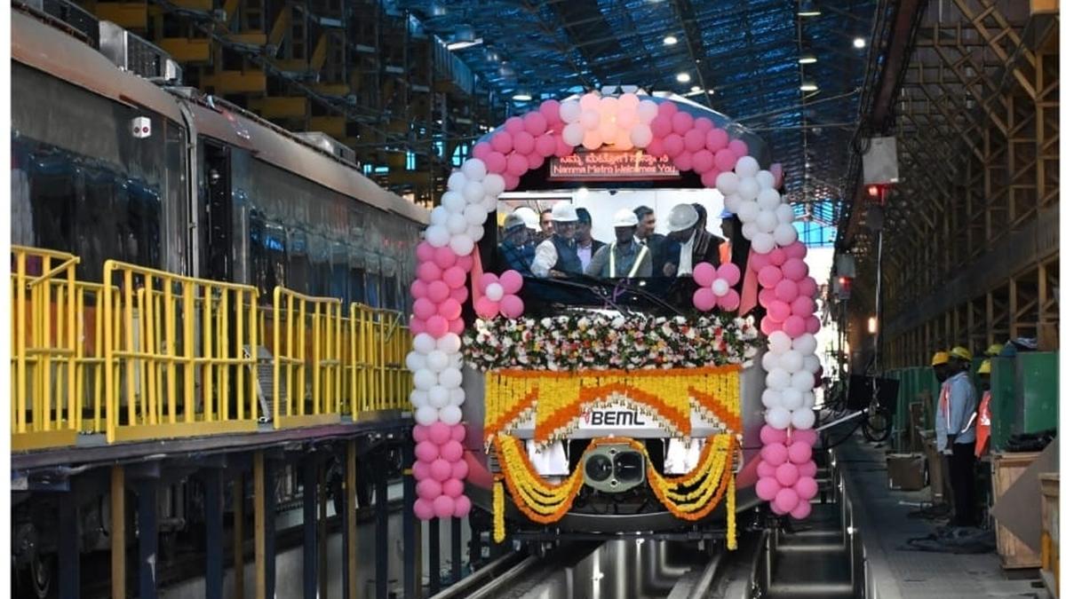 BEML rolls out prototype of new driver-less metro train set for Bengaluru’s Phase-2 metro network