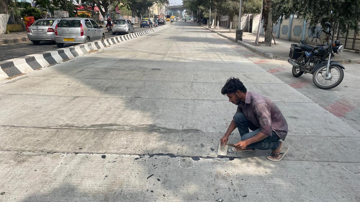 Just a month after its launch, Bengaluru’s ‘Rapid Road’ develops cracks